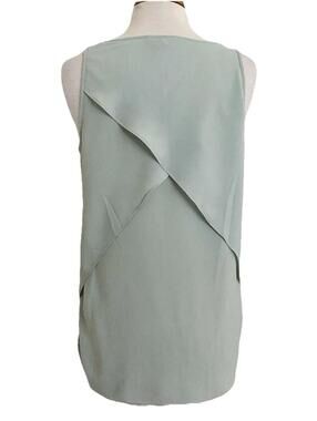 Banana Republic Light Blue Green Scoop Neck Sleeveless Blouse Top Tank Draped S